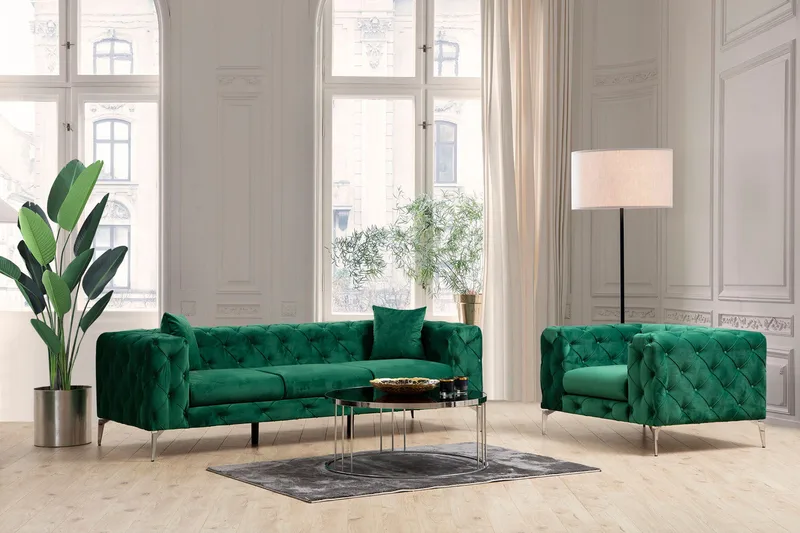 Beachport Soffa 3-sits - Grön - Products - Möbler - Soffa - 3 sits soffa