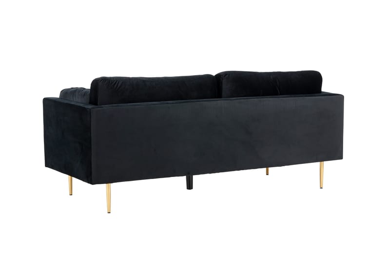 Boom Sammetssoffa 3-sits - Svart - Products - Möbler - Soffa - 3 sits soffa