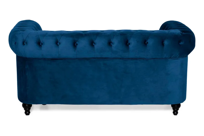 Chesterfield Lyx 2-sits Liten sammetssoffa - Djup soffa 160 cm bred - Blå - Products - Möbler - Soffa - 2 sits soffa