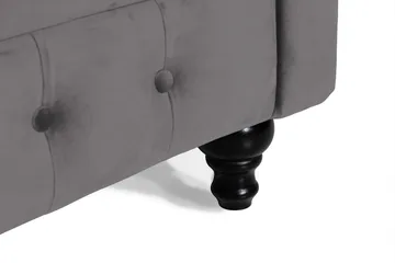 Chesterfield Lyx 3 sits Sammetssoffa - Djup soffa - Mörkgrå / Grå - Products - Möbler - Soffa - Chesterfield soffa