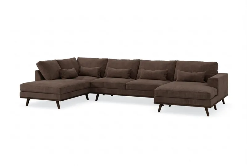 Copenhagen 5-sits Vänstervänd U-formad Large Soffa med Divan och Schäslong i Manchester - Mörkbrun - Products - Möbler - Soffa - U-soffa