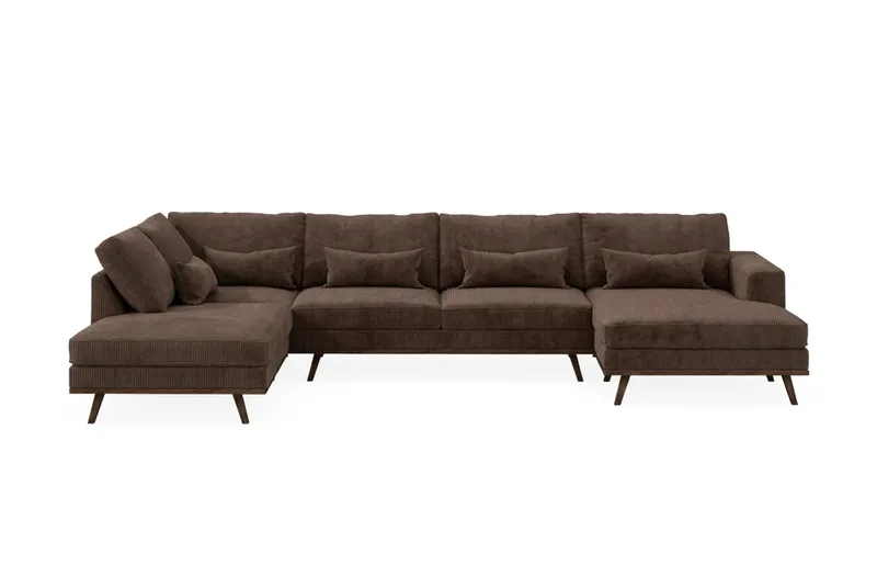Copenhagen 5-sits Vänstervänd U-formad Large Soffa med Divan och Schäslong i Manchester, Mörkbrun