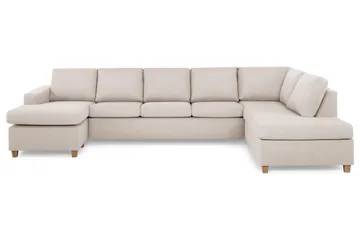 Crazy 5-sits Högervänd U-formad X-Large Soffa med Divan och Schäslong i Tyg, Beige
