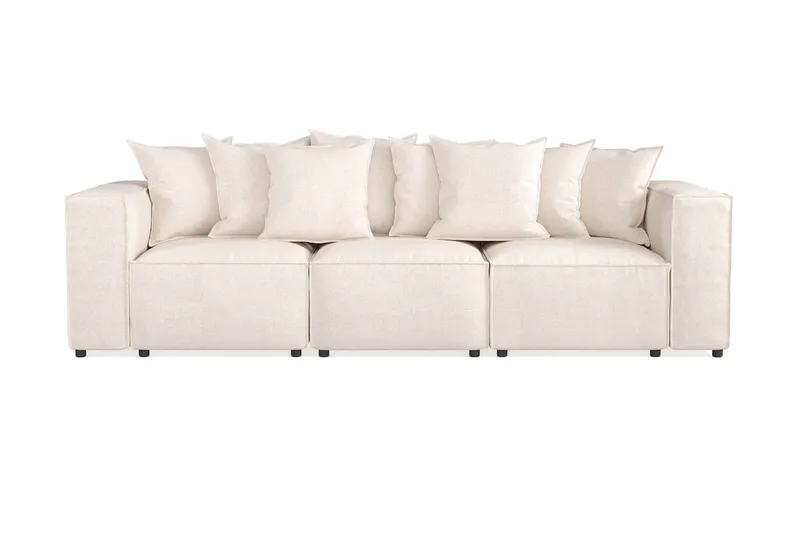 Cubo 4-sits Djup Modulsoffa i Tyg - Beige - Products - Möbler - Soffa - 3 sits soffa