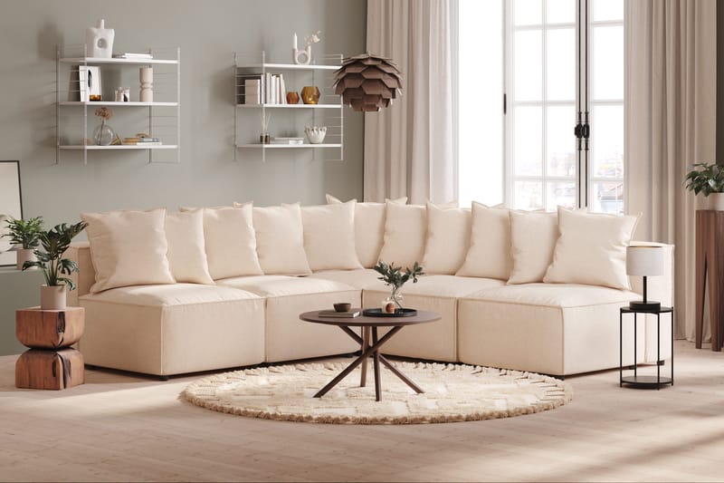 Cubo 5-sits L-formad Djup Modulh örnsoffa i Tyg - Beige - Products - Möbler - Soffa - Hörnsoffa