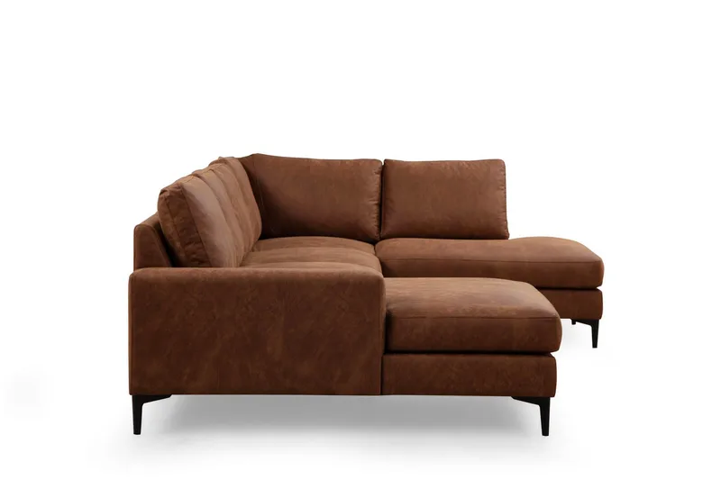 Svanabyn Soffa m. Divan och Schäslong 4-sits - Brun - Products - Möbler - Soffa - Divansoffa & schäslongsoffa - 4 sits soffa med divan