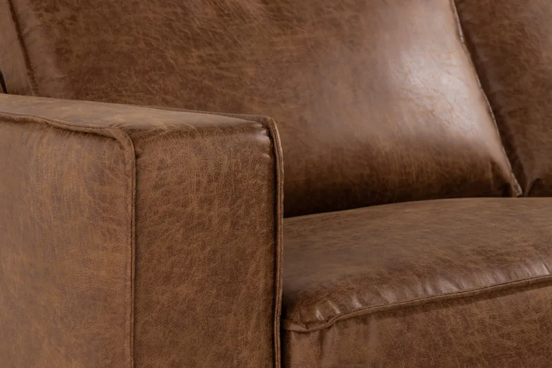 Akron 2,5-sits Soffa med Schäslong Höger läder - Brun - Products - Möbler - Soffa - Divansoffa & schäslongsoffa - 2 sits soffa med divan