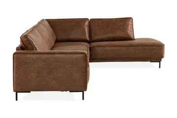 Akron 2,5-sits Soffa med Schäslong Höger läder - Brun - Products - Möbler - Soffa - Divansoffa & schäslongsoffa - 2 sits soffa med divan
