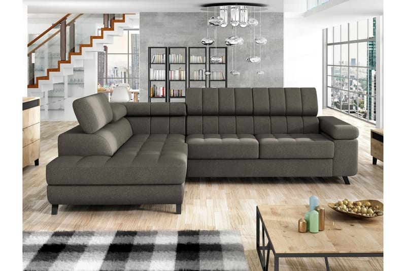 Amshyttan Soffa med Schäslong 3-sits - Brun - Products - Möbler - Soffa - Divansoffa & schäslongsoffa - 3 sits soffa med divan