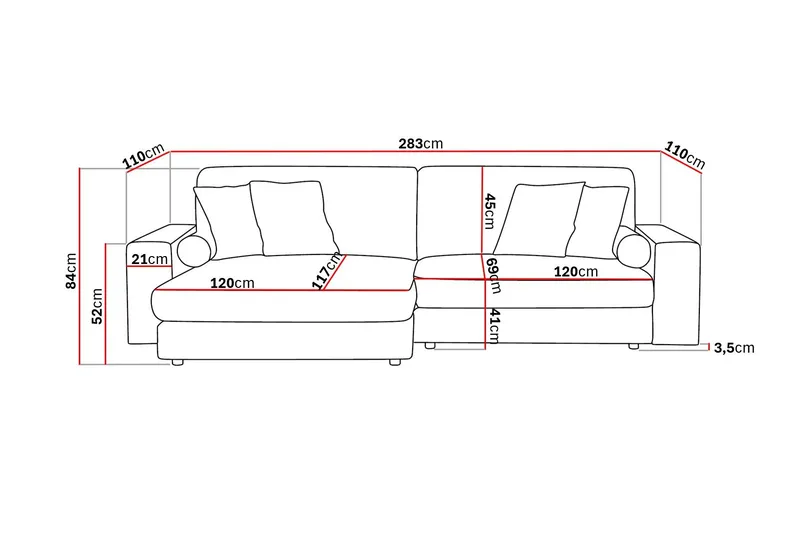 Arken Lyx 4-sits Vändbar L-formad Djup Divansoffa i Manchester - Greige - Products - Möbler - Soffa - Divansoffa & schäslongsoffa - 4 sits soffa med divan