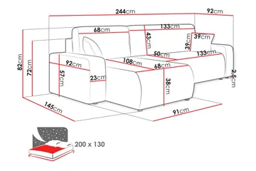 Barile Soffa med Divan 3-sits - Ljusgrå - Products - Möbler - Soffa - Divansoffa & schäslongsoffa - 3 sits soffa med divan