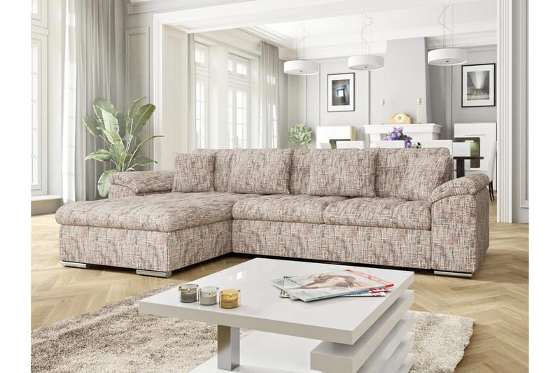 Camior Soffa med Divan 3-sits - Flerfärgad/Beige - Products - Möbler - Soffa - Divansoffa & schäslongsoffa - 3 sits soffa med divan