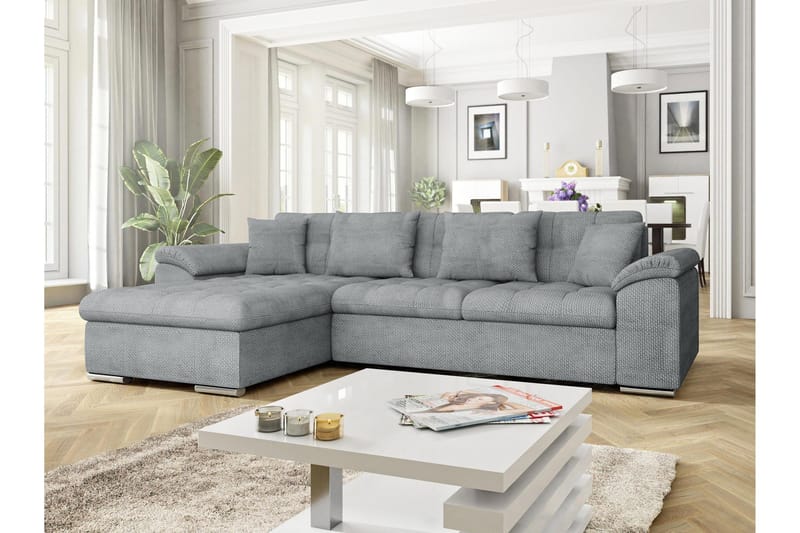 Camior Soffa med Divan 3-sits - Grå - Products - Möbler - Soffa - Divansoffa & schäslongsoffa - 3 sits soffa med divan