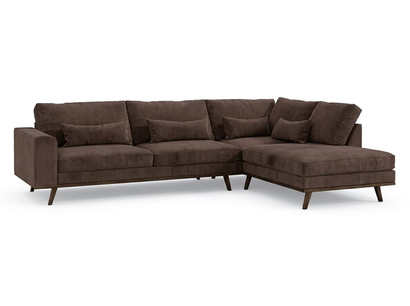 Copenhagen 4-sits Högervänd L-formad Schäslongsoffa i Manchester - Mörkbrun - Products - Möbler - Soffa - Divansoffa & schäslongsoffa - 4 sits soffa med divan