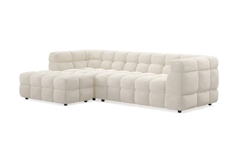 Elise 4-sits Bubblig Soffa med Divan Vänster - Beige Teddy - Products - Möbler - Soffa - Divansoffa & schäslongsoffa - 4 sits soffa med divan