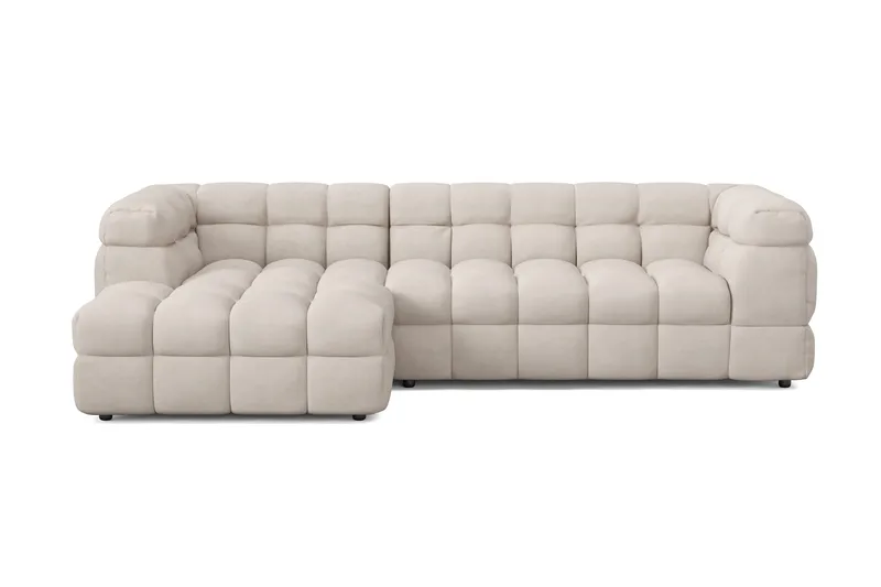 Elise 4-sits Bubblig Soffa med Divan Vänster, Beige