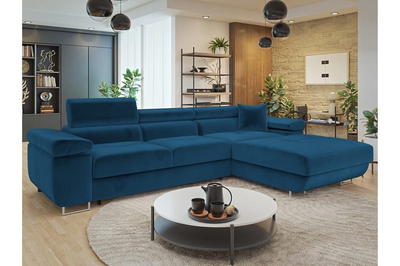 Gabina Soffa med Divan 3-sits - Blå - Products - Möbler - Soffa - Divansoffa & schäslongsoffa - 3 sits soffa med divan