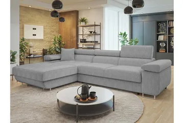 Gabina Soffa med Divan 3-sits - Grå - Products - Möbler - Soffa - Divansoffa & schäslongsoffa - 3 sits soffa med divan