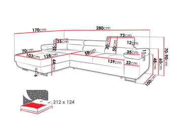 Gabina Soffa med Divan 3-sits - Vit - Products - Möbler - Soffa - Divansoffa & schäslongsoffa - 3 sits soffa med divan