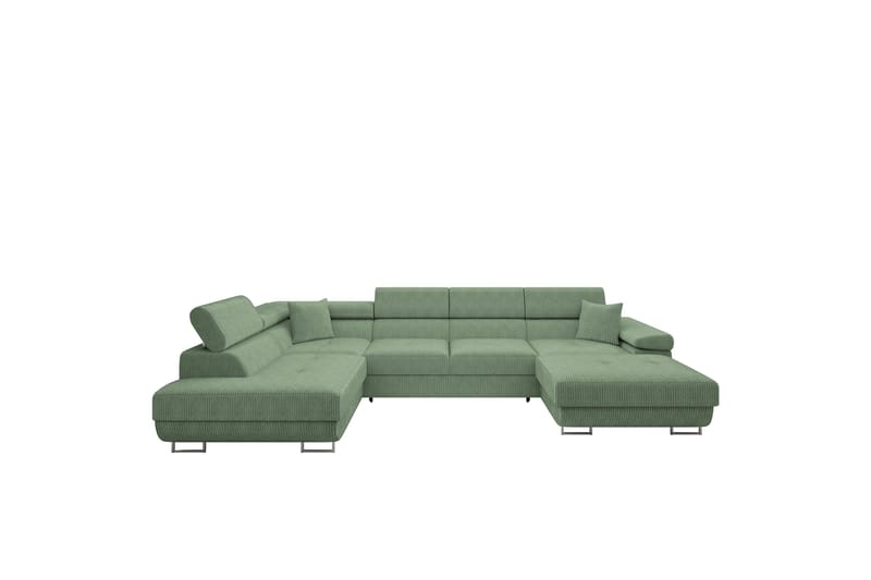 Gabina Soffa med Divan och Schäslong 4-sits - Grön - Products - Möbler - Soffa - Divansoffa & schäslongsoffa - 4 sits soffa med divan