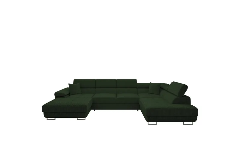 Gabina Soffa med Divan och Schäslong 4-sits - Grön - Products - Möbler - Soffa - Divansoffa & schäslongsoffa - 4 sits soffa med divan
