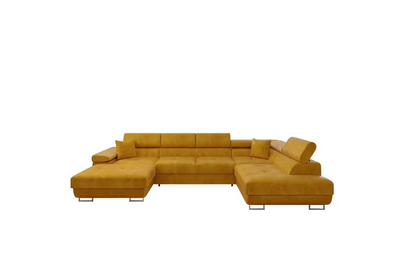 Gabina Soffa med Divan och Schäslong 4-sits - Gul - Products - Möbler - Soffa - Divansoffa & schäslongsoffa - 4 sits soffa med divan