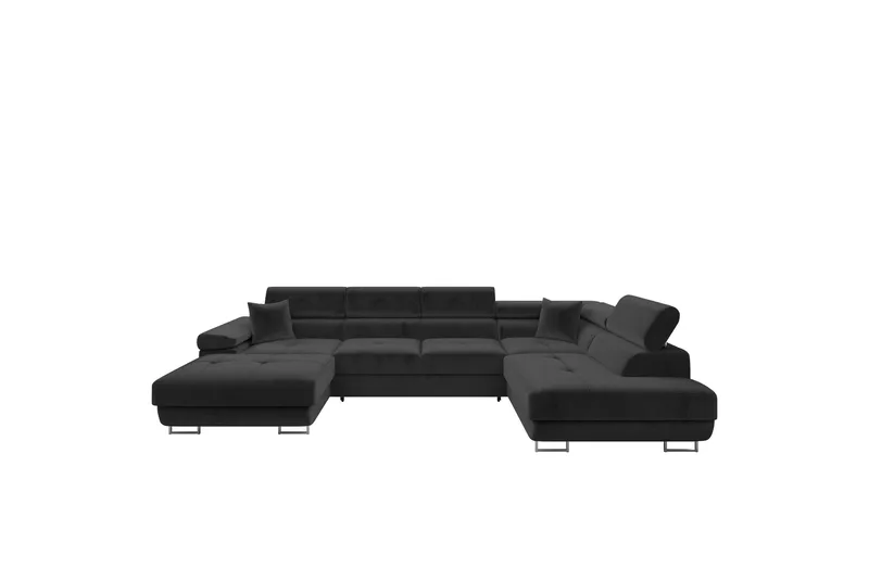 Gabina Soffa med Divan och Schäslong 4-sits - Svart - Products - Möbler - Soffa - Divansoffa & schäslongsoffa - 4 sits soffa med divan