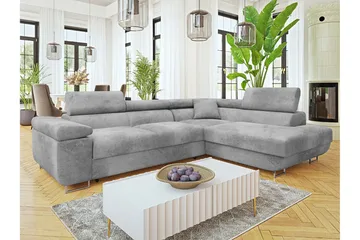 Gabina Soffa med Schäslong 3-sits - Grå - Products - Möbler - Soffa - Divansoffa & schäslongsoffa - 3 sits soffa med divan
