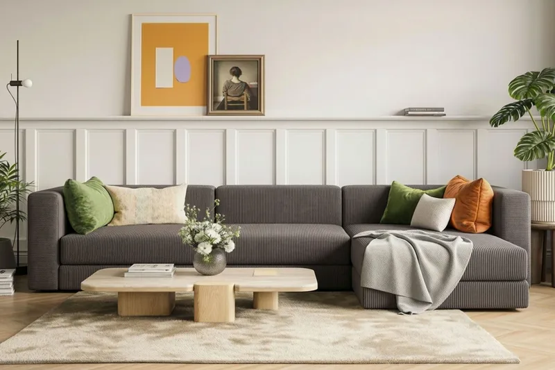 Hagblom 4-sits Divansoffa med Förvaring Vändbar - Mörkgrå - Products - Möbler - Soffa - Divansoffa & schäslongsoffa - 4 sits soffa med divan