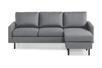 Peppe 3-sits Vändbar L-formad Divansoffa i Tyg, Ljusgrå