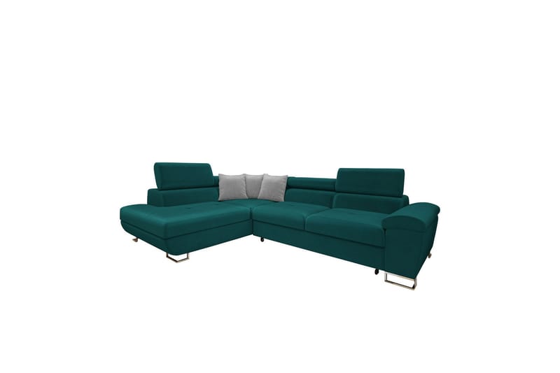 Reginia Soffa med Schäslong 3-sits - Turkos/Ljusgrå - Products - Möbler - Soffa - Divansoffa & schäslongsoffa - 3 sits soffa med divan