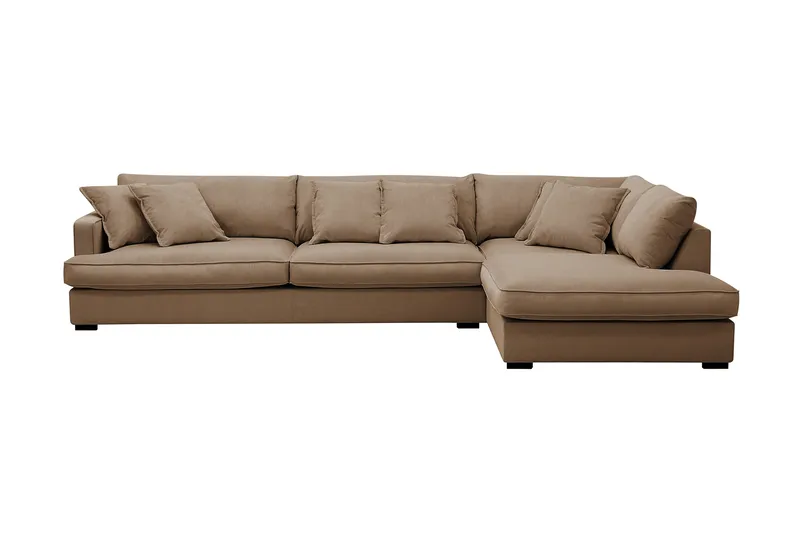 Rossita Lyx 4-sits Extra djup Soffa med Schäslong Höger - Brun Manchester - Products - Möbler - Soffa - Divansoffa & schäslongsoffa - 4 sits soffa med divan