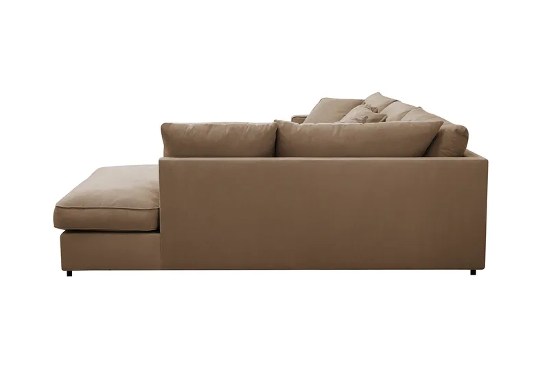 Rossita Lyx 4-sits Extra djup Soffa med Schäslong Höger - Brun Manchester - Products - Möbler - Soffa - Divansoffa & schäslongsoffa - 4 sits soffa med divan