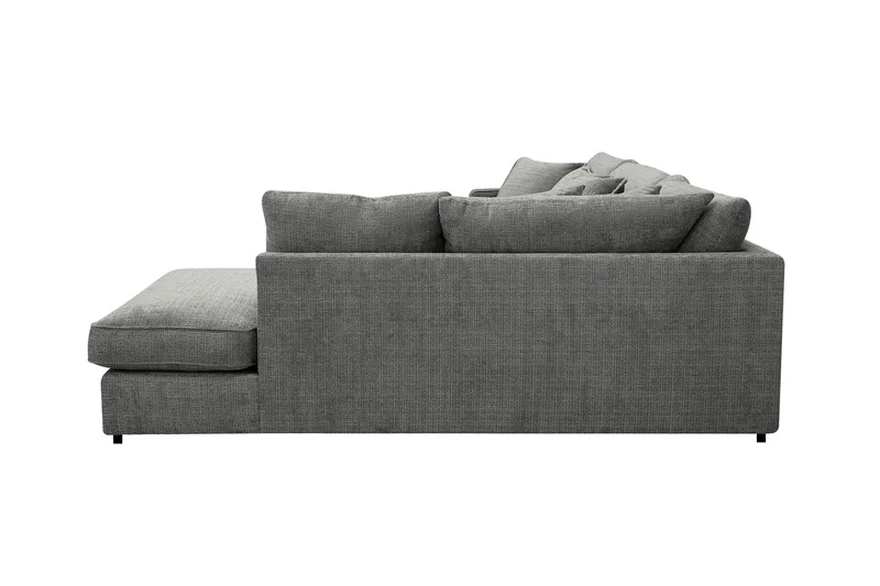 Rossita Lyx 4-sits Extra djup Soffa med Schäslong Höger - Grå Chenille - Products - Möbler - Soffa - Divansoffa & schäslongsoffa - 4 sits soffa med divan