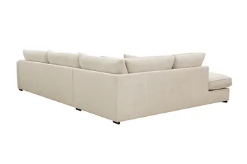 Rossita Lyx 4-sits Extra djup Soffa med Schäslong Vänster - Beige Chenille - Products - Möbler - Soffa - Divansoffa & schäslongsoffa - 4 sits soffa med divan