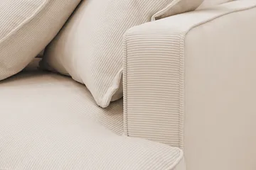 Rossita Lyx 4-sits Extra djup Soffa med Schäslong Vänster - Beige Manchester - Products - Möbler - Soffa - Divansoffa & schäslongsoffa - 4 sits soffa med divan