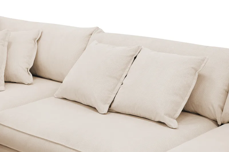 Rossita Lyx 4-sits Extra djup Soffa med Schäslong Vänster - Beige Manchester - Products - Möbler - Soffa - Divansoffa & schäslongsoffa - 4 sits soffa med divan