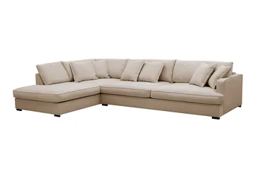 Rossita Lyx 4-sits Extra djup Soffa med Schäslong Vänster - Beige Tyg - Products - Möbler - Soffa - Divansoffa & schäslongsoffa - 4 sits soffa med divan
