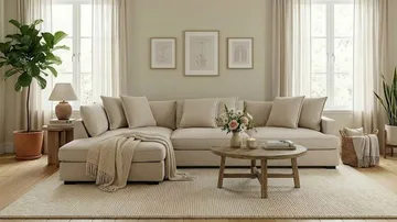 Rossita Lyx 4-sits Extra djup Soffa med Schäslong Vänster - Beige Tyg - Products - Möbler - Soffa - Divansoffa & schäslongsoffa - 4 sits soffa med divan