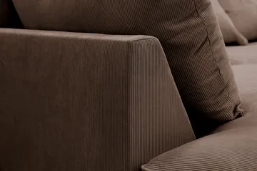 Rossita Lyx 4-sits Extra djup Soffa med Schäslong Vänster - Brun Manchester - Products - Möbler - Soffa - Divansoffa & schäslongsoffa - 4 sits soffa med divan