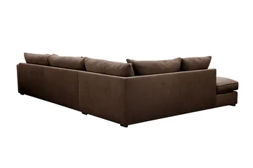 Rossita Lyx 4-sits Extra djup Soffa med Schäslong Vänster - Brun Manchester - Products - Möbler - Soffa - Divansoffa & schäslongsoffa - 4 sits soffa med divan