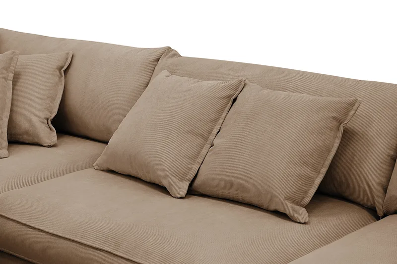 Rossita Lyx 4-sits Extra djup Soffa med Schäslong Vänster - Brun Manchester - Products - Möbler - Soffa - Divansoffa & schäslongsoffa - 4 sits soffa med divan