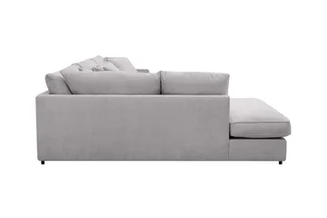 Rossita Lyx 4-sits Extra djup Soffa med Schäslong Vänster - Grå Chenille - Products - Möbler - Soffa - Divansoffa & schäslongsoffa - 4 sits soffa med divan