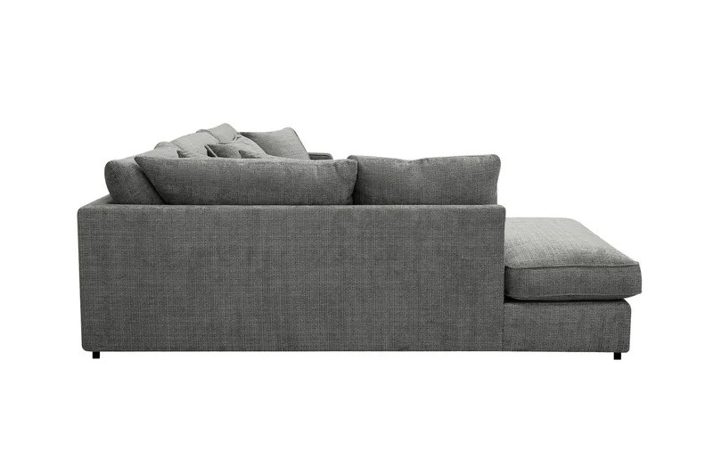 Rossita Lyx 4-sits Extra djup Soffa med Schäslong Vänster - Grå Chenille - Products - Möbler - Soffa - Divansoffa & schäslongsoffa - 4 sits soffa med divan