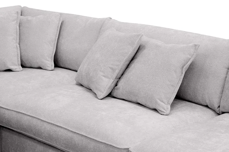 Rossita Lyx 4-sits Extra djup Soffa med Schäslong Vänster - Grå Chenille - Products - Möbler - Soffa - Divansoffa & schäslongsoffa - 4 sits soffa med divan