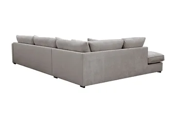 Rossita Lyx 4-sits Extra djup Soffa med Schäslong Vänster - Grå/Brun Chenille - Products - Möbler - Soffa - Divansoffa & schäslongsoffa - 4 sits soffa med divan