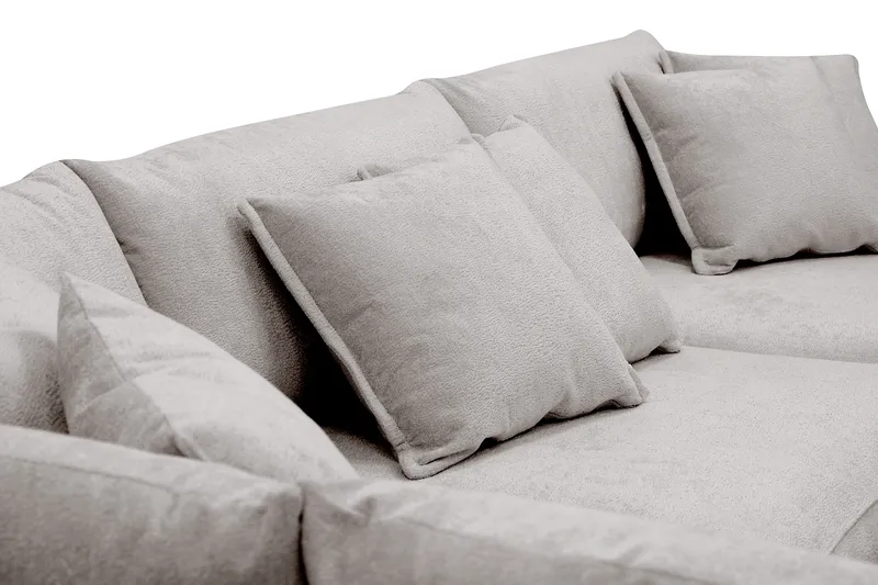 Rossita Lyx 4-sits Extra djup Soffa med Schäslong Vänster - Grå/Brun Chenille - Products - Möbler - Soffa - Divansoffa & schäslongsoffa - 4 sits soffa med divan
