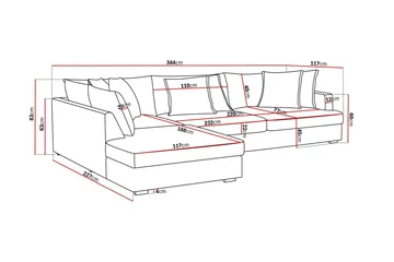 Rossita Lyx 4-sits Extra djup Soffa med Schäslong Vänster - Mörkgrå Manchester - Products - Möbler - Soffa - Divansoffa & schäslongsoffa - 4 sits soffa med divan