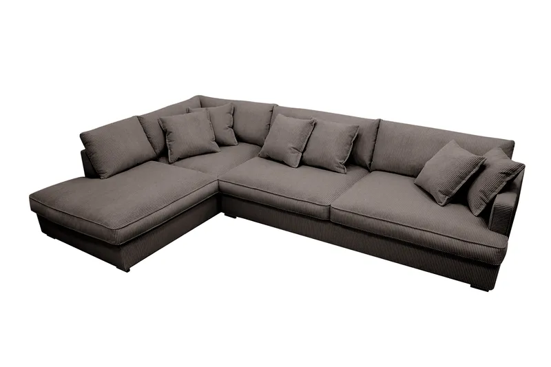 Rossita Lyx 4-sits Extra djup Soffa med Schäslong Vänster - Mörkgrå Manchester - Products - Möbler - Soffa - Divansoffa & schäslongsoffa - 4 sits soffa med divan