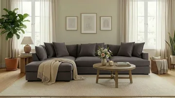 Rossita Lyx 4-sits Extra djup Soffa med Schäslong Vänster - Mörkgrå Manchester - Products - Möbler - Soffa - Divansoffa & schäslongsoffa - 4 sits soffa med divan